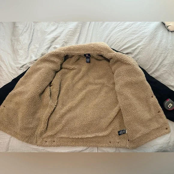 Chaps Jacket Blue Corduroy Sherpa Lined Mens M